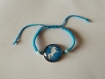 Bracelet cabochon licorne bleu et perles 