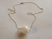 Collier boule de verre et perles transparente blanche 