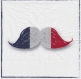 2 serviettes en papier moustache bleu blanc rouge (183)