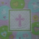 2 serviettes en papier baptème rose (023)