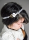Headband, bijou de tête mariage, bohème dentelle et fleur blanche. 