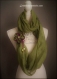 Echarpe, foulard demi saison femme coton kaki. 