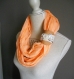 Foulard rétro corail, écharpe snood demi saison femmes coton. 