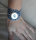 Bracelet manchette liberty bleu, style bobo, vintage. 