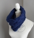 Bonnet slouchy femme laine bleu marine. 