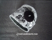 Bracelet original noir et blanc cuir et coton blakka 