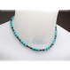 Bijoux haut de gamme magnifique collier homme/femme pierres naturelles pierres naturelles howlite couleur turquoise 5x5x3mm hématite 