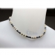 Bijoux haut de gamme magnifique collier homme/femme pierres naturelles pierres naturelles howlite couleur blanc 5x5x3mm hématite 