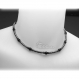 Bijoux haut de gamme magnifique collier homme en pierres naturelles agate/onyx noir 6mm hématite 4mm métal inoxydable 