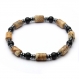 Magnifique bracelet homme/femme perles Ø 6mm pierre naturelle agate/onyx noir jaspe/jasper picasso hématite 