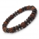 Magnifique bracelet homme perles pierre naturelle hématite les graines rudraksha, bois cocotier/coco Ø 8mm 