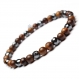 Bracelet homme/femme perles naturelle bois huanghuali marron Ø 6mm et perles hématite facette noir p117 