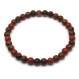 Bracelet homme/femme perles naturelle huanghuali bois marron Ø6mm, pierre naturelle picasso jasper rouge p86 