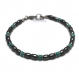 Élégant bracelet homme/femme perles 4mm pierre naturelle véritable turquoise stabilisée hématite noir fermoir mousqueton inox 