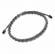 Bracelet style shamballa homme/men's perles/beads + hématite cubes 3mm+fil nylon gris 