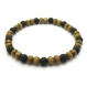 Bracelet homme/femme perles naturelle bois marron Ø 6mm, lave volcanique noir p52_01 