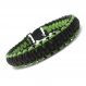 Bracelet homme style bracelet de survie - paracorde fil tressé ciré coton noir-vert 