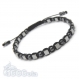 Bracelet style shamballa homme/men's perles/beads + hématite noir 4mm+ cubes couleur argent 5x5mm +fil nylon 