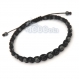 Bracelet style shamballa homme/men's perles/beads agate noir mat 4mm+ hématite gris 4mm+ fil nylon 