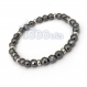 Bracelet pour homme/men's perles + hématite facette 6mm + perles/anneaux métal inoxydable disponible en 3 taille: s, m, l 