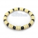Ensemble collier + bracelet style surfeur/surf homme perles naturelle bois + hematite 