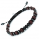 Élégant bracelet homme/men's style shamballa perles 4x4mm pierres naturelles howlite couleur marron hématite noir Ø 4mm 