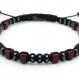 Élégant bracelet homme/men's style shamballa perles 4x4mm pierres naturelles howlite couleur marron hématite noir Ø 4mm 