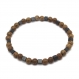 Mode tendance bracelet style surf homme perles naturelles bois wengé/wenge wood 6mm +hématite cube noir 