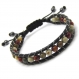 Bracelet homme/femme style shamballa cuir vÉritable perles Ø6mm pierre naturelle picasso jasper fait sur mesure 
