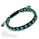 Bracelet homme/femme style shamballa perles Ø 6mm pierre naturelle howlite couleur turquoise 