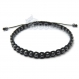 Bracelet style shamballa homme/men's perles/beads + hématite noir 4mm+ fil nylon 