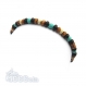Bracelet homme/femme perles naturelle bois marron/noir/blanc Ø 4mm pierre naturelle howlite couleur turquoise 
