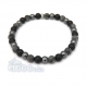 Bracelet homme perles 6mm en pierre naturelle larvikite labradorite gris mat, agate (onyx) noir, hématite 