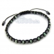 Bracelet homme/men's perles pierre turquoise african, hématite cube 3mm + fil nylon 