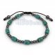 Bracelet style shamballa femme/homme perles pierre naturelle howlite couleur turquoise + hématite 