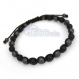 Bracelet style shamballa homme/men's perles/beads agate noir mat 6mm+ hématite gris 6mm+ fil nylon 