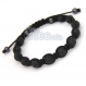 Bracelet homme style shamballa perles de lave volcanique noir Ø 8mm+ hematite 