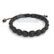 Bracelet homme style shamballa perles de lave volcanique noir Ø 6mm+ hematite 