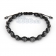 Bracelet style shamballa homme/men's pierre naturelle obsidienne 6mm + hématite + fil nylon 