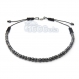 Collier style shamballa homme perles hématite noir 6mm + métal inoxydable/inox 