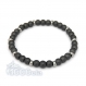Bracelet pour homme perles + hématite gris mat 6mm + perles/anneaux métal inoxydable disponible en 3 taille: s, m, l 