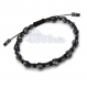 Bracelet style shamballa homme/men's pierre naturelle obsidienne 6mm + hématite cubes 3mm + fil nylon 