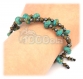Bracelet style shamballa femme perles pierre naturelle howlite couleur turquoise + hématite + métal couleur bronze 