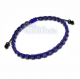 Bracelet style shamballa homme/men's perles/beads + hématite cubes 3mm+fil nylon bleu 