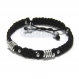 Bracelet homme/men's style shamballa perles métal serpent couleur argent + hématite + fil noir fait main disponible 