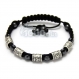 Bracelet homme/men's style shamballa perles hématite noir fait main disponible en 3 tailles : s, m, l 