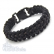 Bracelet homme style bracelet de survie - paracorde fil coton ciré noir-marron sv5 