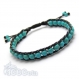 Bracelet homme/femme style shamballa cuir vÉritable perles Ø 6mm perles pierre naturelle howlite couleur turquoise 