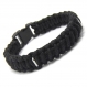 Bracelet homme style bracelet de survie - paracorde coton ciré noir +inox (métal inoxydable) sv8 