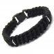 Bracelet homme style bracelet de survie - paracorde coton ciré noir +inox (métal inoxydable) sv8 